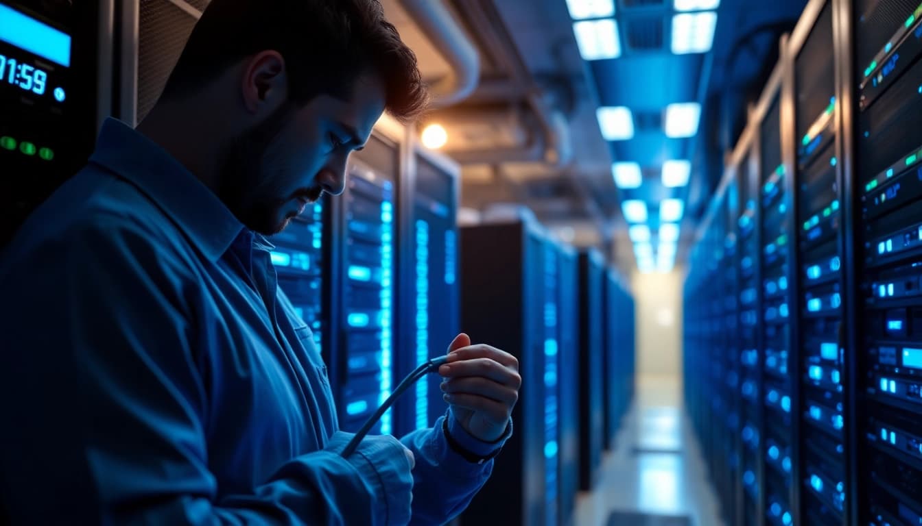 Enhance your digital presence with adult web hosting services in a modern server room.