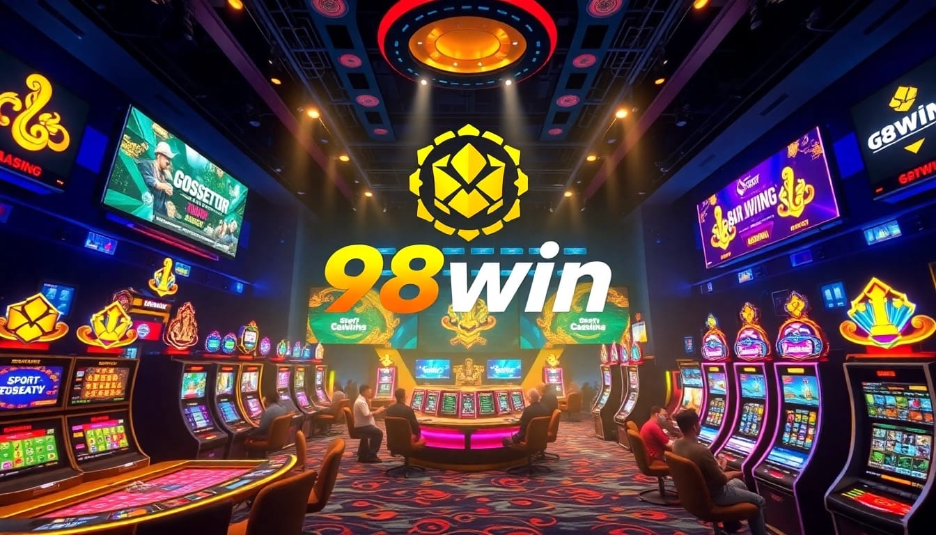Exciting casino atmosphere at 98win showcasing gaming and sports betting.