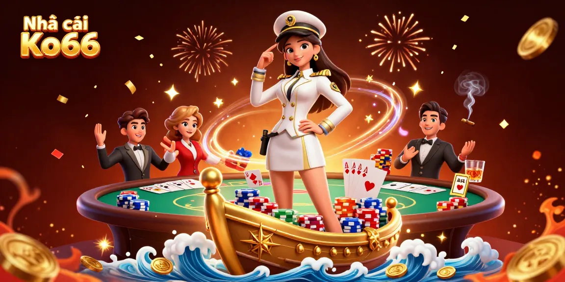 Experience excitement at Nhà cái Ko66 with thrilling poker actions and vibrant casino elements