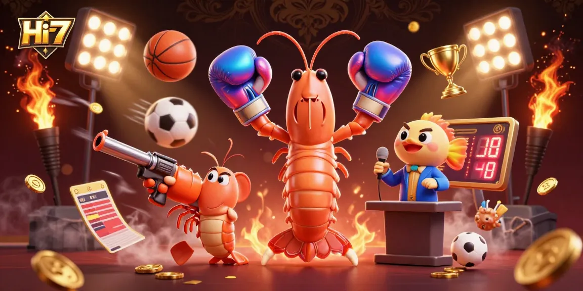 Bet on Hi77 with an exciting scene featuring dynamic sports elements and competitive characters.