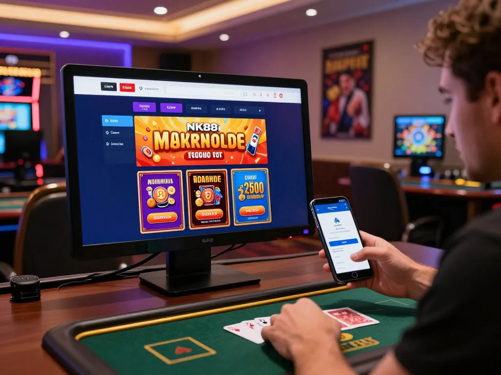 Engaged player enjoying NK88 online gaming experience on desktop and mobile.