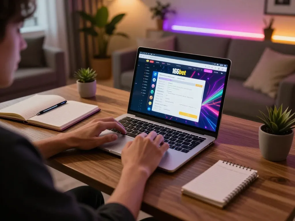 Jogador imerso na experiência de jogos online da 166bet, criando estratégias em um ambiente aconchegante em casa.