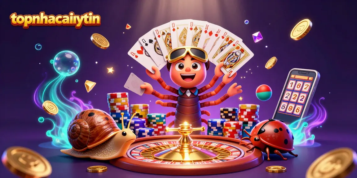 Experience thrilling casino action with topnhacaiuytin, featuring a millipede dealer and a high-roller snail.