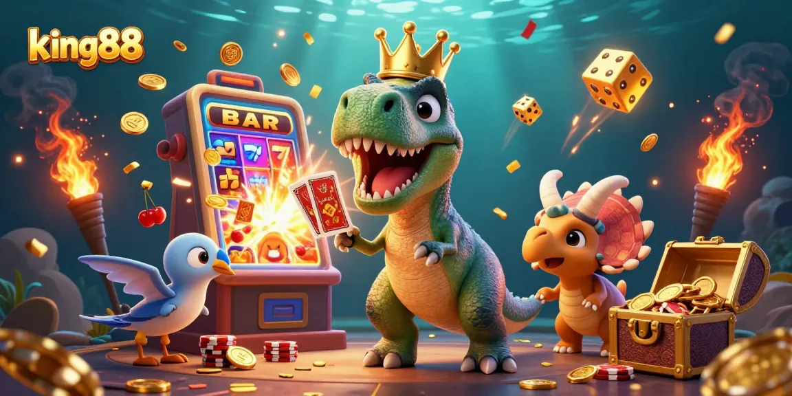 Join the fun at king88 where friendly characters navigate exciting casino games and jackpots.