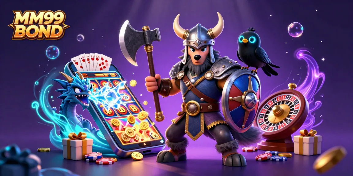 Experience the thrill of MM99 BOND with a Viking warrior, fierce dragon, and slot games bursting with action.