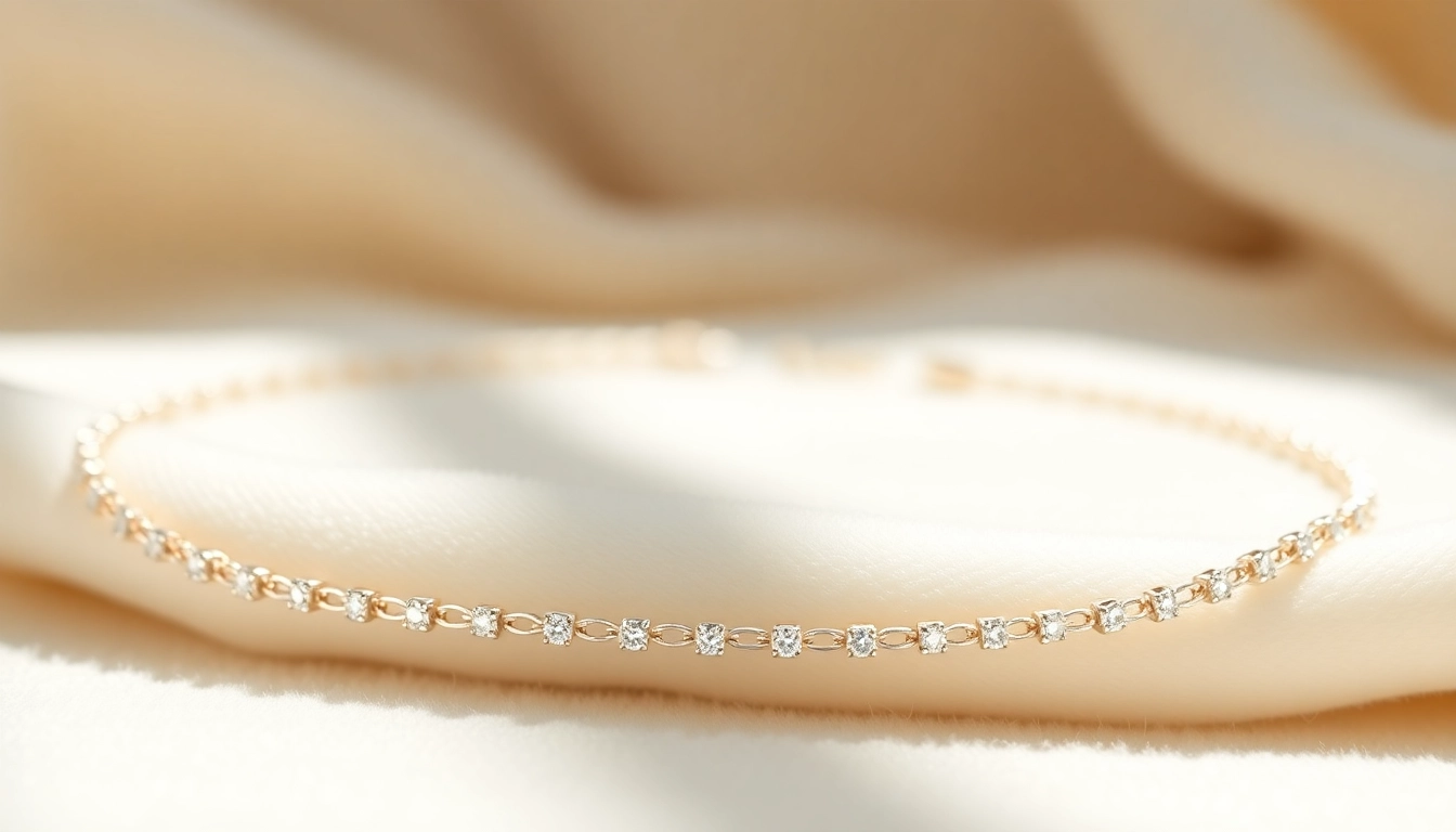 Showcasing a stunning Diamond by the yard bracelet against a soft white velvet backdrop.