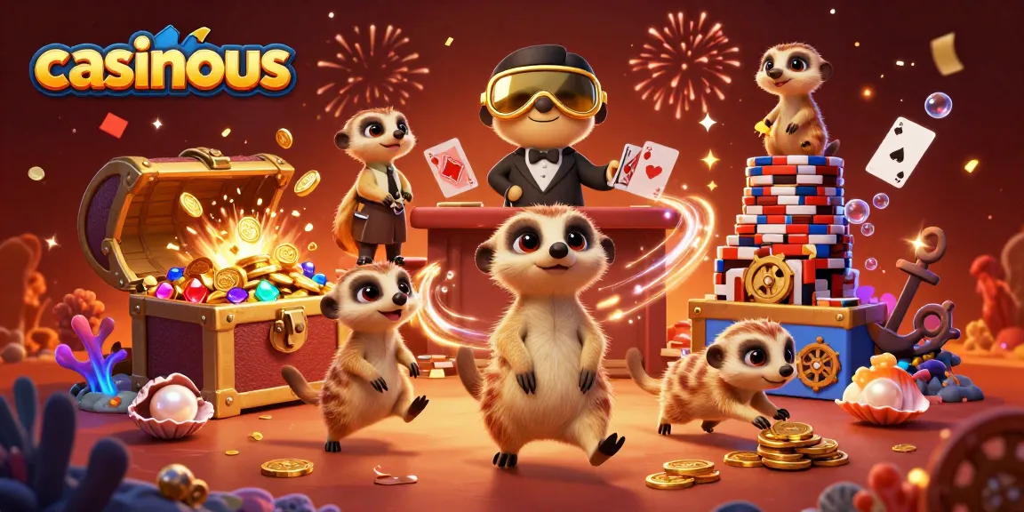 Experience lively meerkats in a casino setting as they orchestrate winning gameplay at casinous.