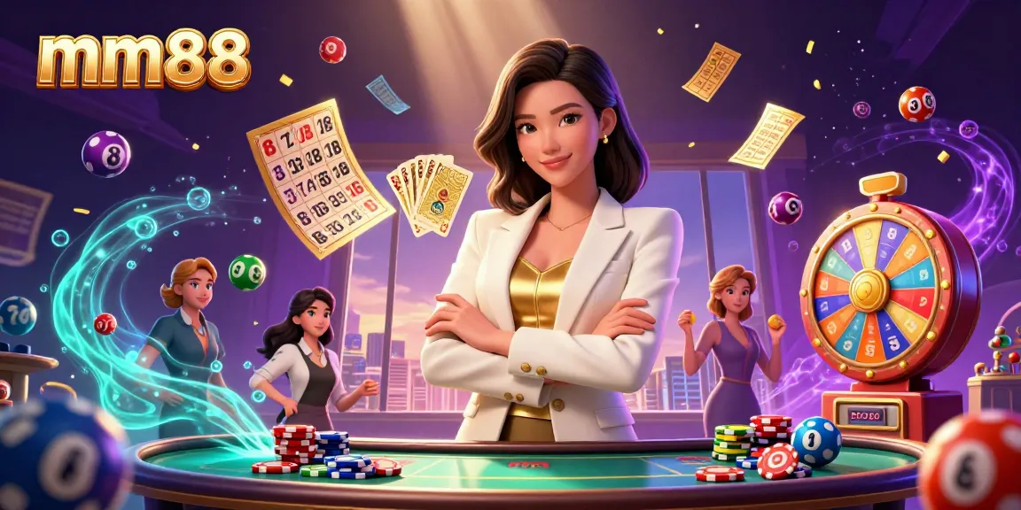 Experience mm88 with dynamic lottery elements, vibrant casino atmosphere, and Asian elegance.
