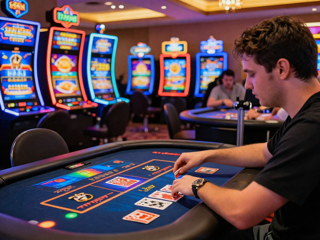 Interactive online casino gaming experience featuring vin88 logo and vibrant digital representations.