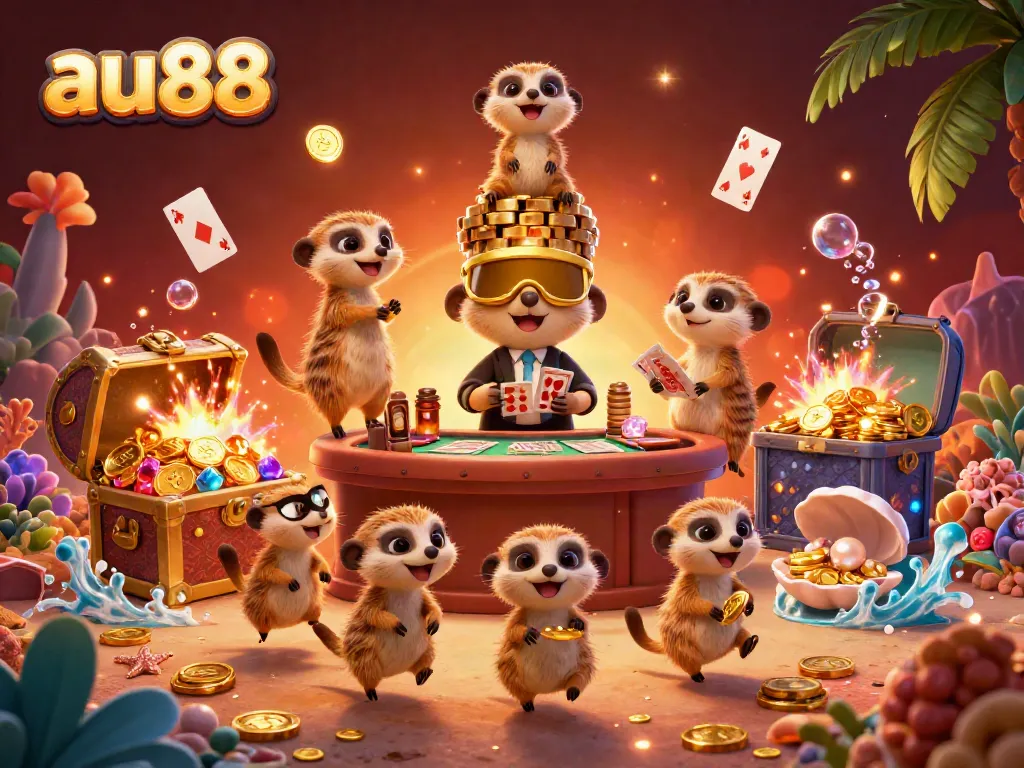 Experience thrilling gaming with au88's unique meerkat casino, featuring dynamic characters and vibrant game elements.