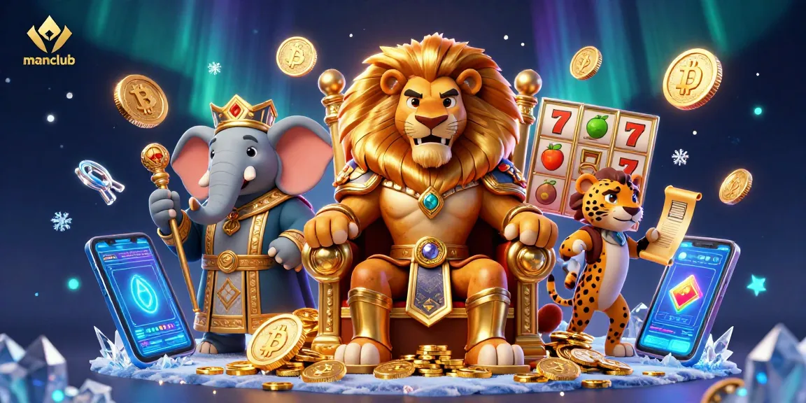 manclub offers a vibrant scene where a lion king oversees lion-hearted slots and jackpots