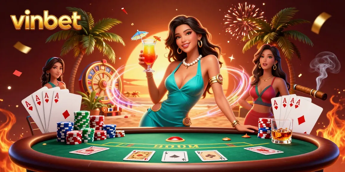 Experience thrilling games and big wins at vinbet's vibrant beach casino atmosphere.