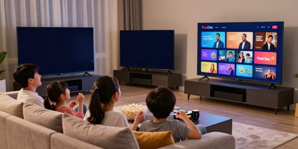 Baixar o APK do Youcine para assistir filmes com a família em casa.