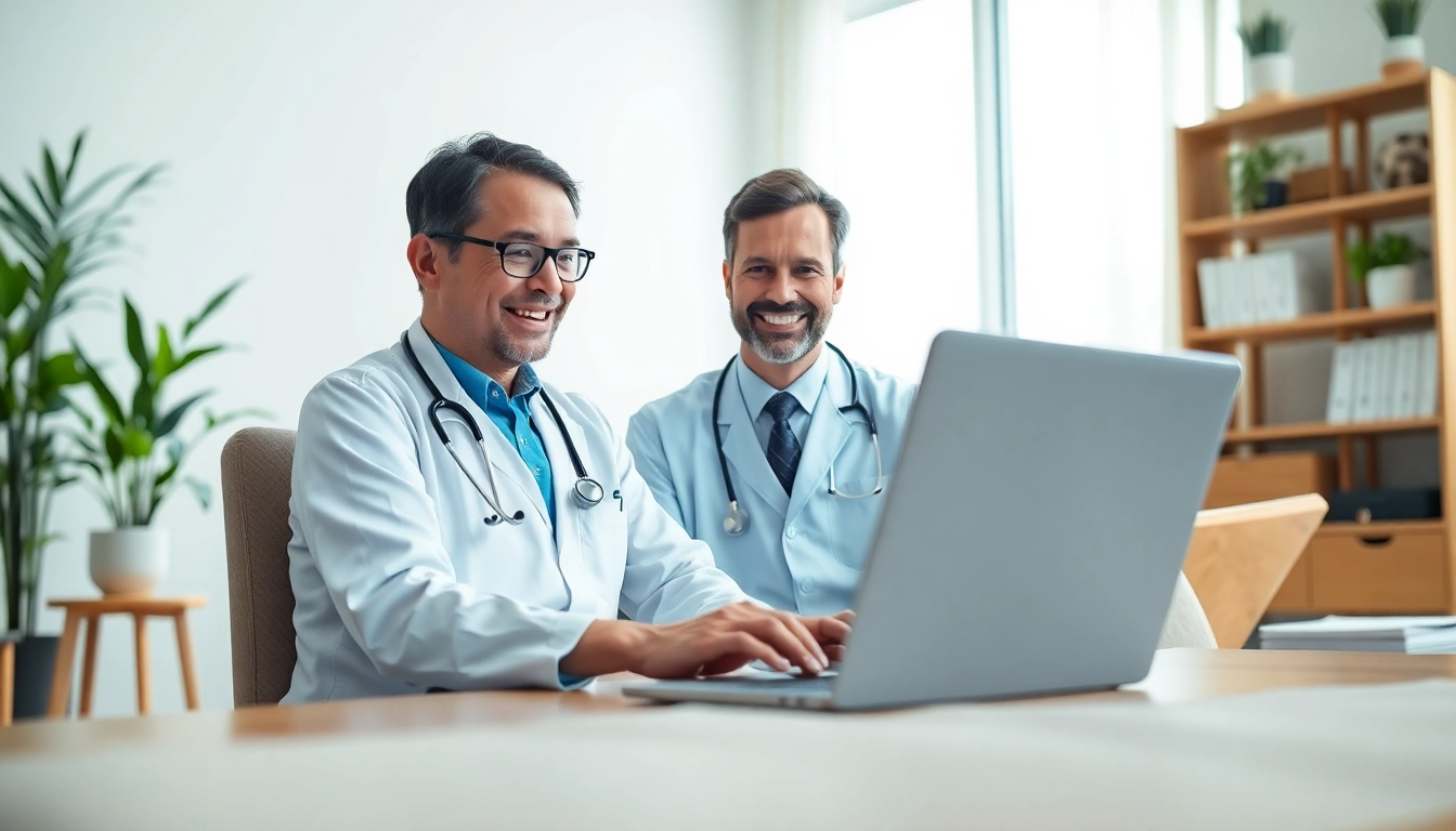 Affordable online doctor consultation with a doctor assisting a patient via video call.