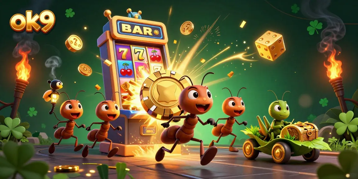 Engage with ok9's dynamic gambling experience featuring animated characters on a thrilling heist scene.