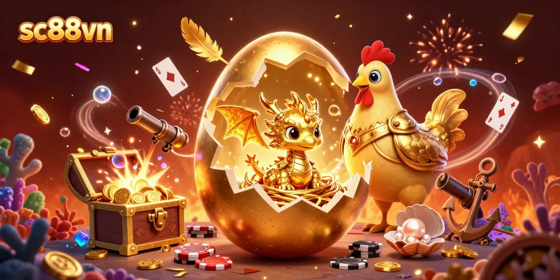 Bet big with sc88vn as the golden dragon reveals poker fortunes in a vibrant casino scene.