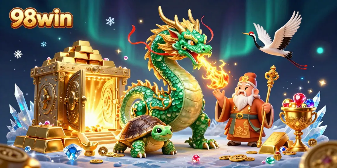 Engage in thrilling adventures with 98win featuring a jade dragon and treasures of fortune.
