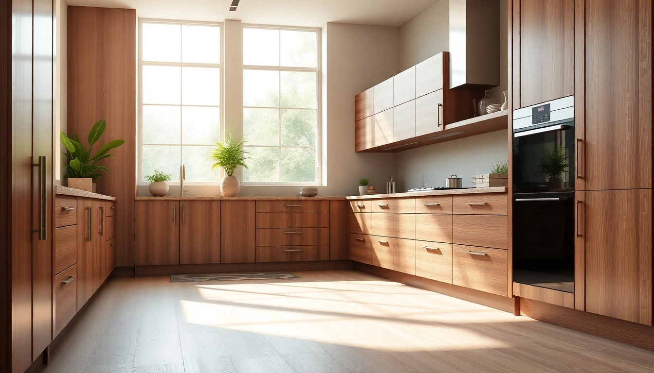 Showcasing elegant cabinetry design in a modern kitchen with detailed wood and metal features.