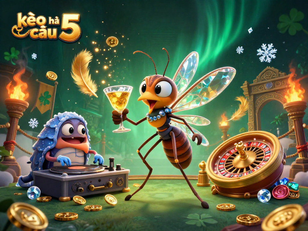 Engage with kèo nhà cái 5 in a vibrant casino world featuring ancient mascots and vibrant gaming elements.
