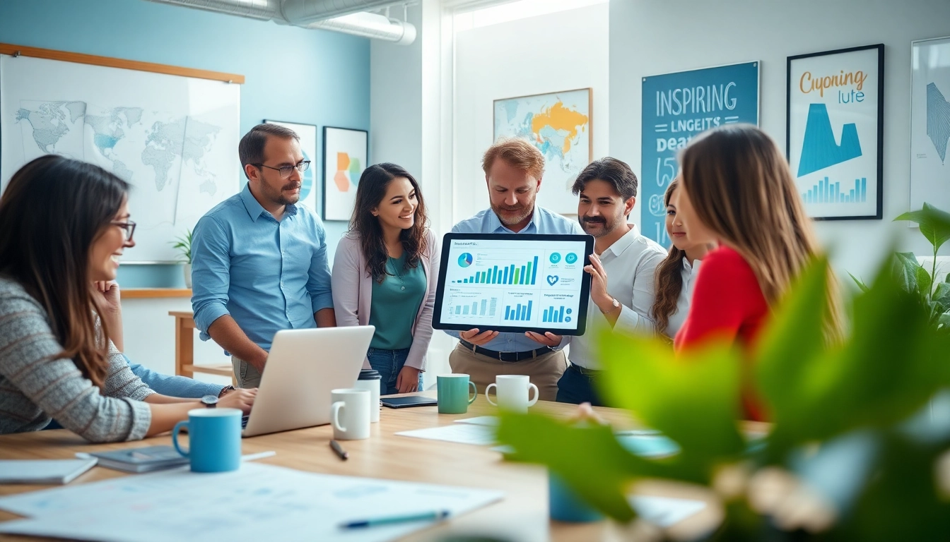 Elevate your brand with edmonton social media marketing strategies in a dynamic office setting.