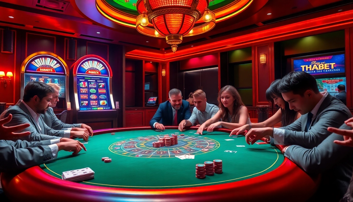 Players enjoying a high-stakes game at THABET casino, capturing the thrill and excitement.