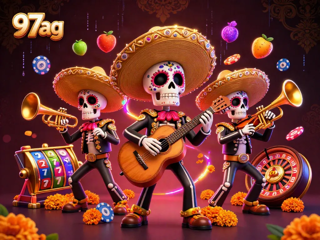 Play thrilling slots and enjoy winning moments at 97ag with a vibrant mariachi scene!