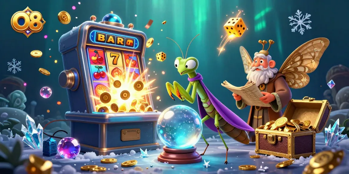 Experience the mystical charm of O8 with a vibrant casino-themed digital illustration.