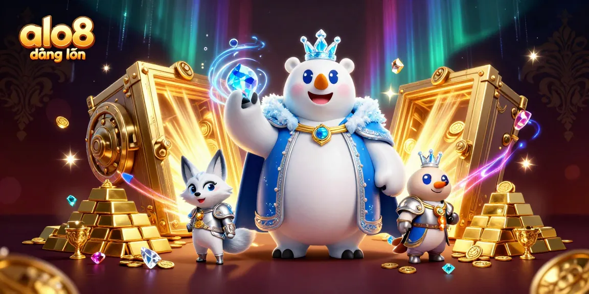 Play exciting games at alo8 đăng nhập with vibrant 3D illustration showing fun casino elements.