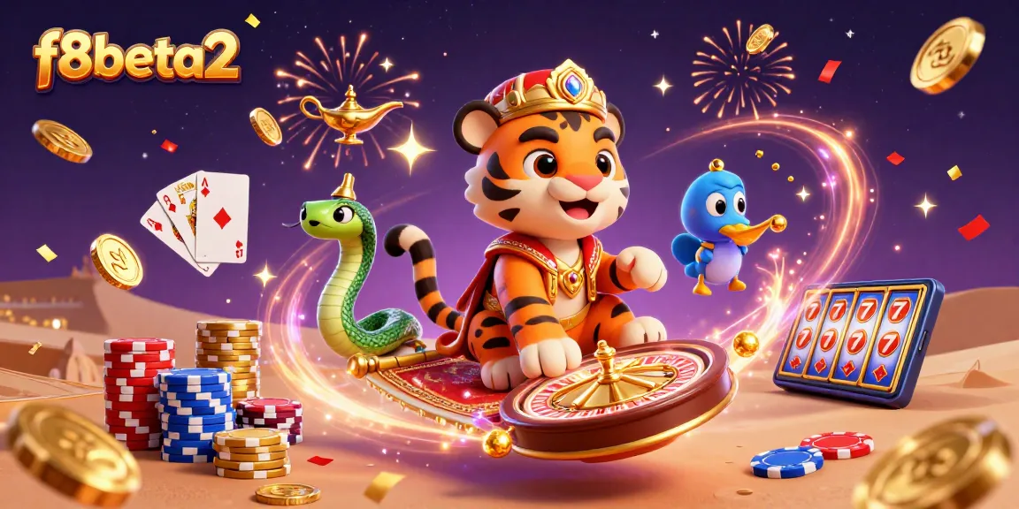 Spin the reels for wins at f8beta2 with the sultan and treasures in this vibrant casino scene.