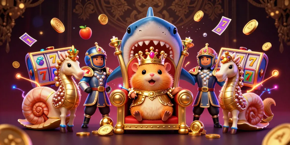 Experience the thrill of TOP88's golden hamster king ruling over vibrant slot machines and casino treasures.