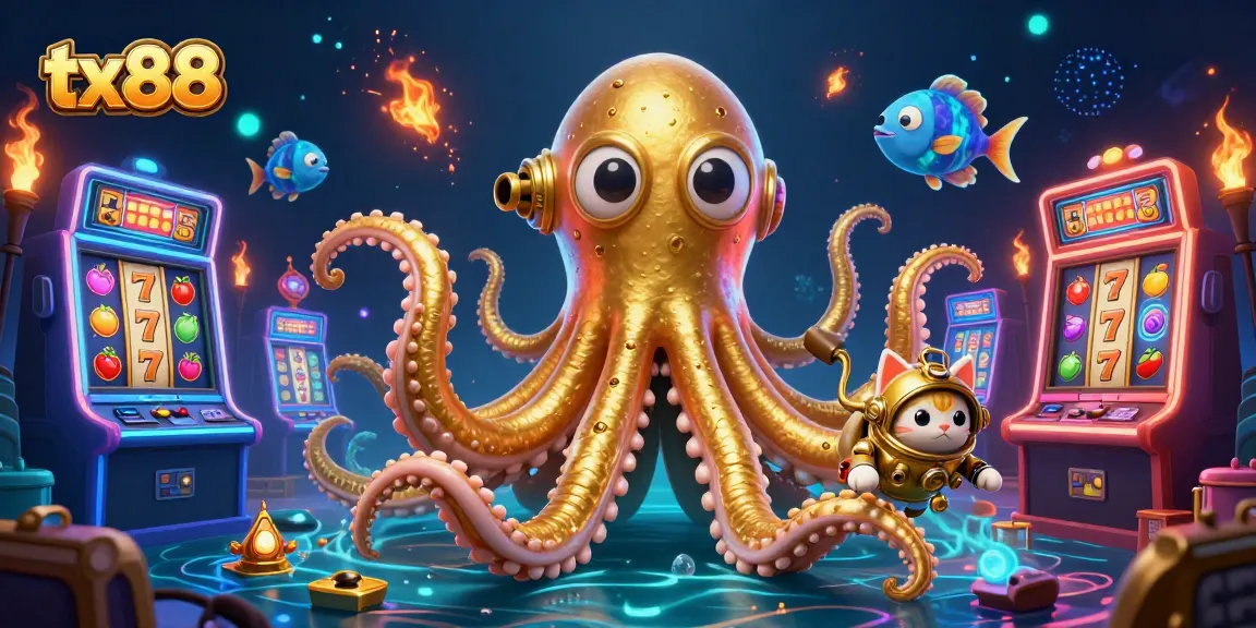 Spin the slots with tx88 - a vibrant, 3D, treasure-filled casino adventure illustration