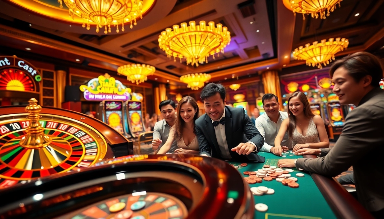 Experience the thrills of gambling at trang chủ thabet with vibrant casino games and excited players.