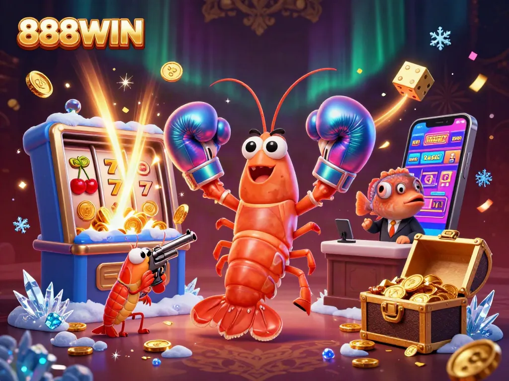 Experience the thrilling jackpot excitement of 888WIN with vibrant characters and casino elements.