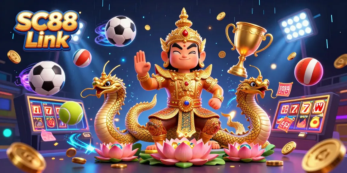 Engage with SC88 Link's vibrant slots and games featuring golden guardians and dynamic betting action.