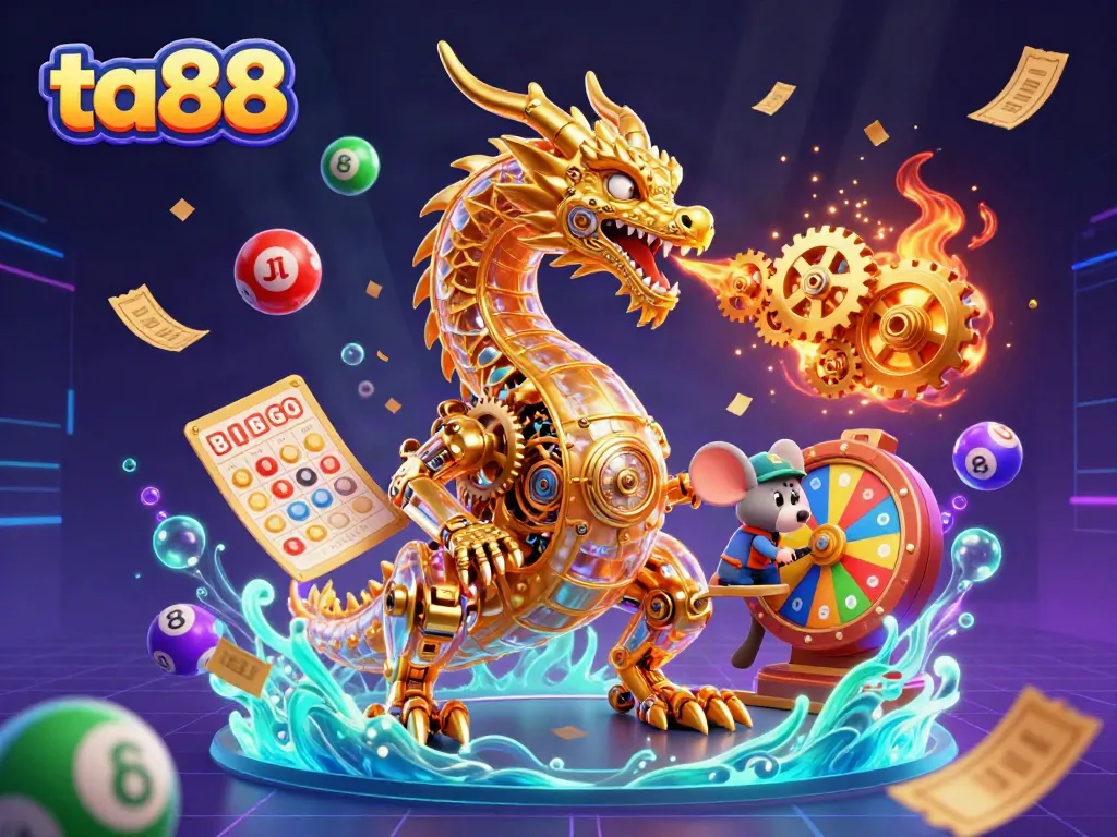 Experience thrilling gameplay at ta88 with a biomechanical dragon and vibrant lottery elements.