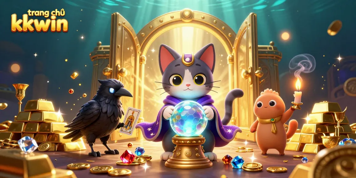 Win big at trang chủ kkwin with vibrant casino characters and treasures in this engaging 3D scene.