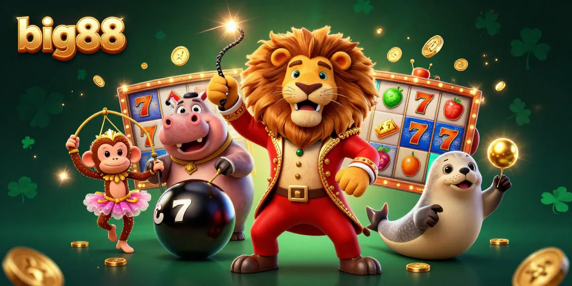 Engage in the excitement of big88 slots, featuring a lively circus scene packed with action.