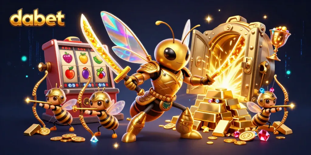 Experience high-energy entertainment with dabet's vibrant casino-themed 3D illustration showcasing immersive gaming.
