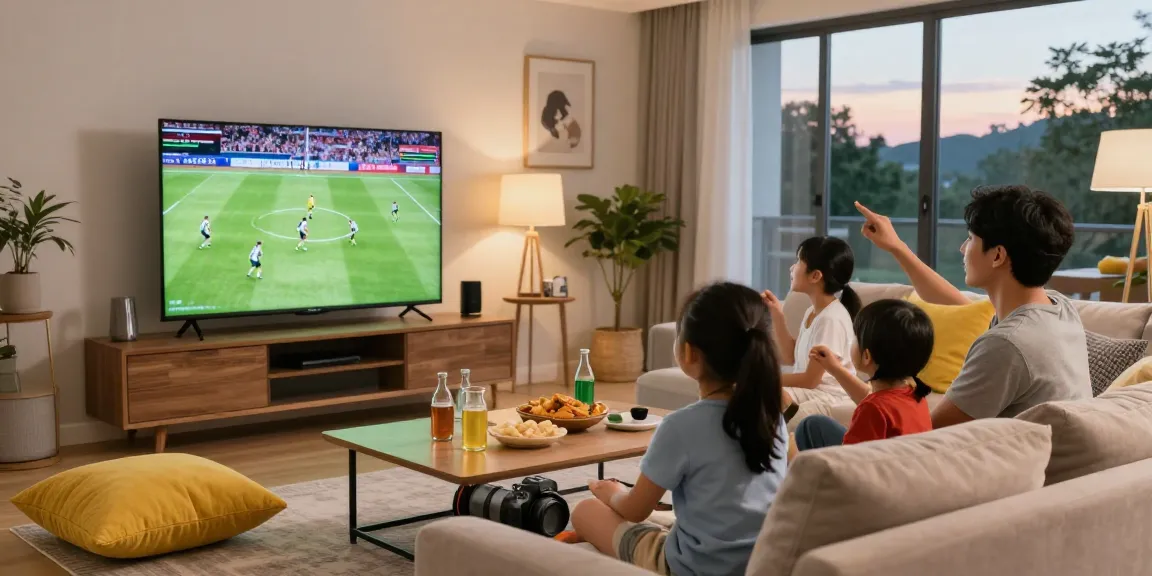Família assistindo ao melhor conteúdo de bestbraziliptv com alegria e conforto na sala.