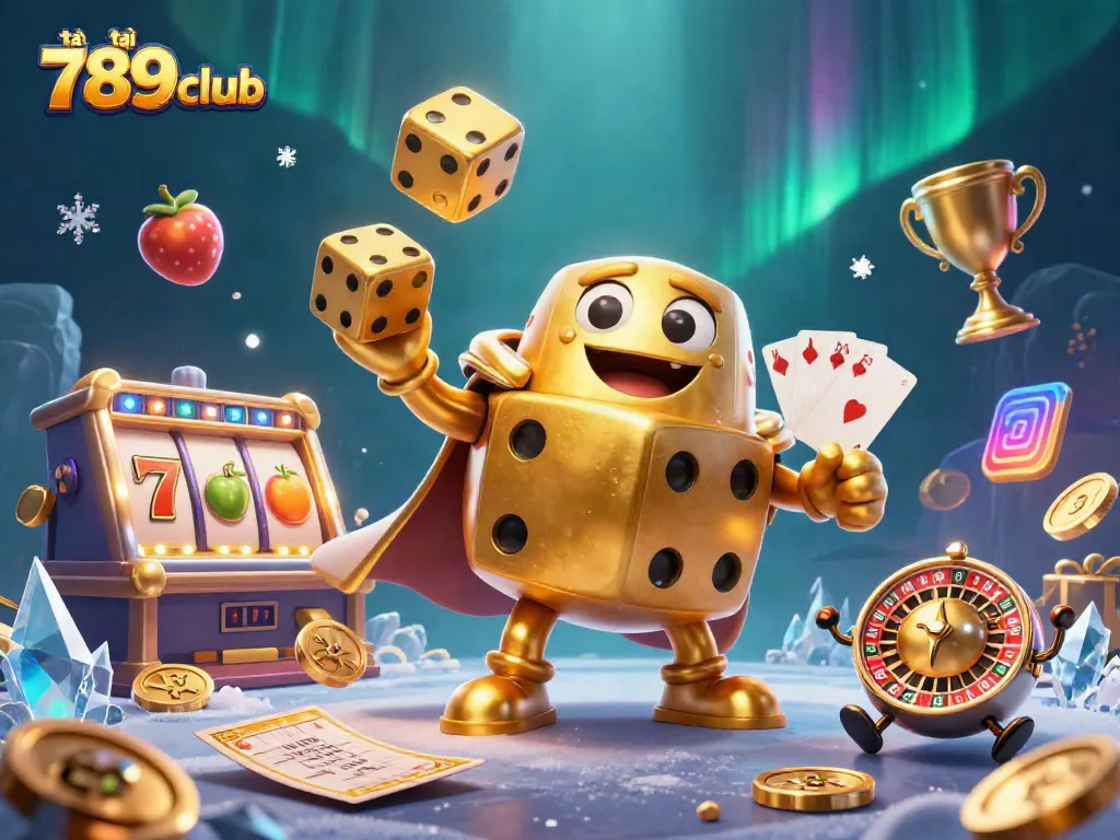 Win big at tại 789club with this action-packed 3D illustration featuring gaming elements and dynamic characters.
