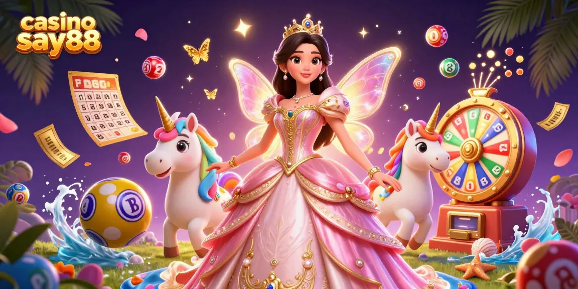 Experience thrilling action at casino say88 with vibrant games and magical elements in a dazzling 3D illustration.