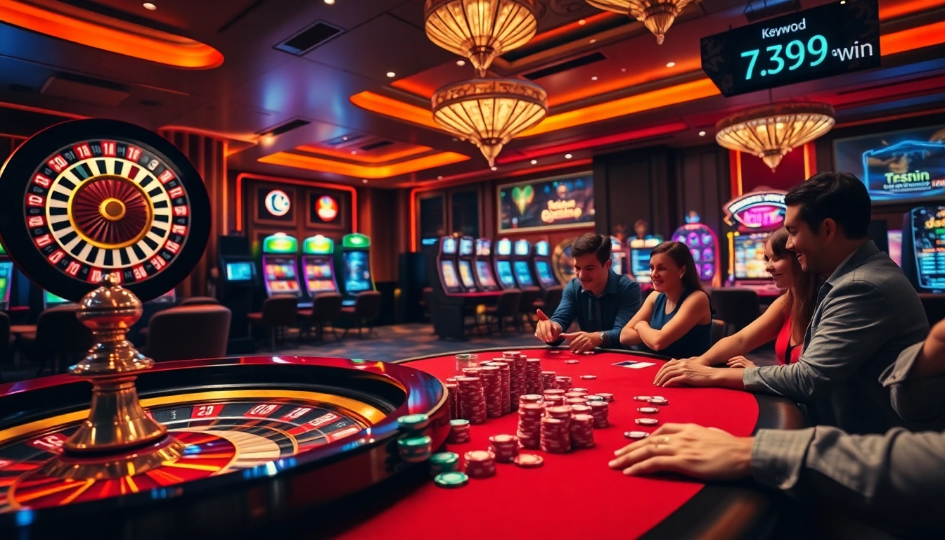 Experience the excitement of 789win with players at a luxurious casino table engaging in thrilling games.