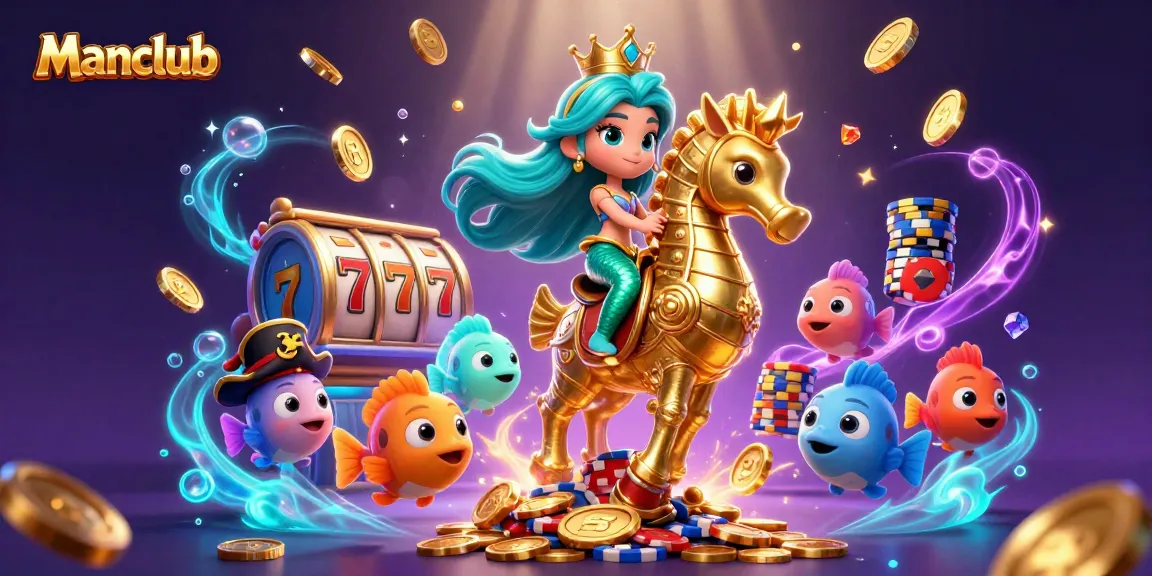 Join the excitement at Manclub with vibrant underwater characters and thrilling gambling elements.
