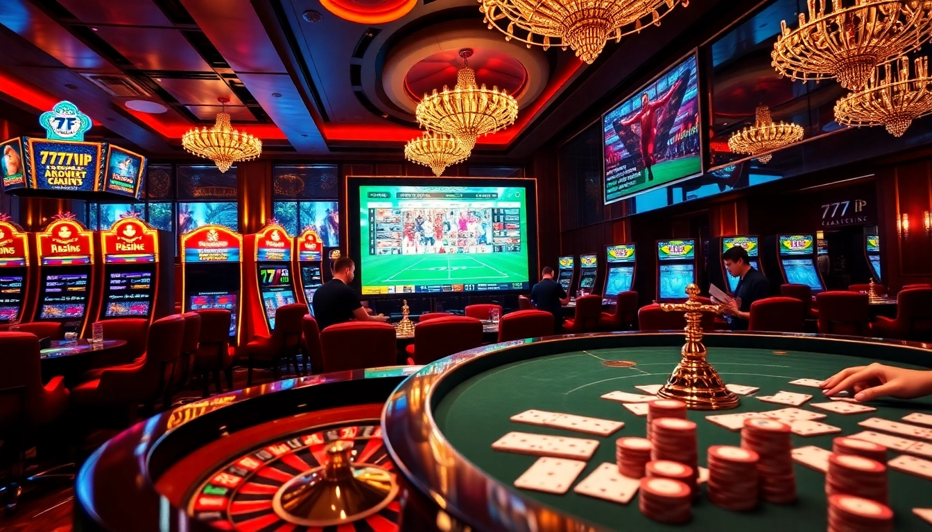 Engaging players in 777vip casino games at a luxurious gambling venue.