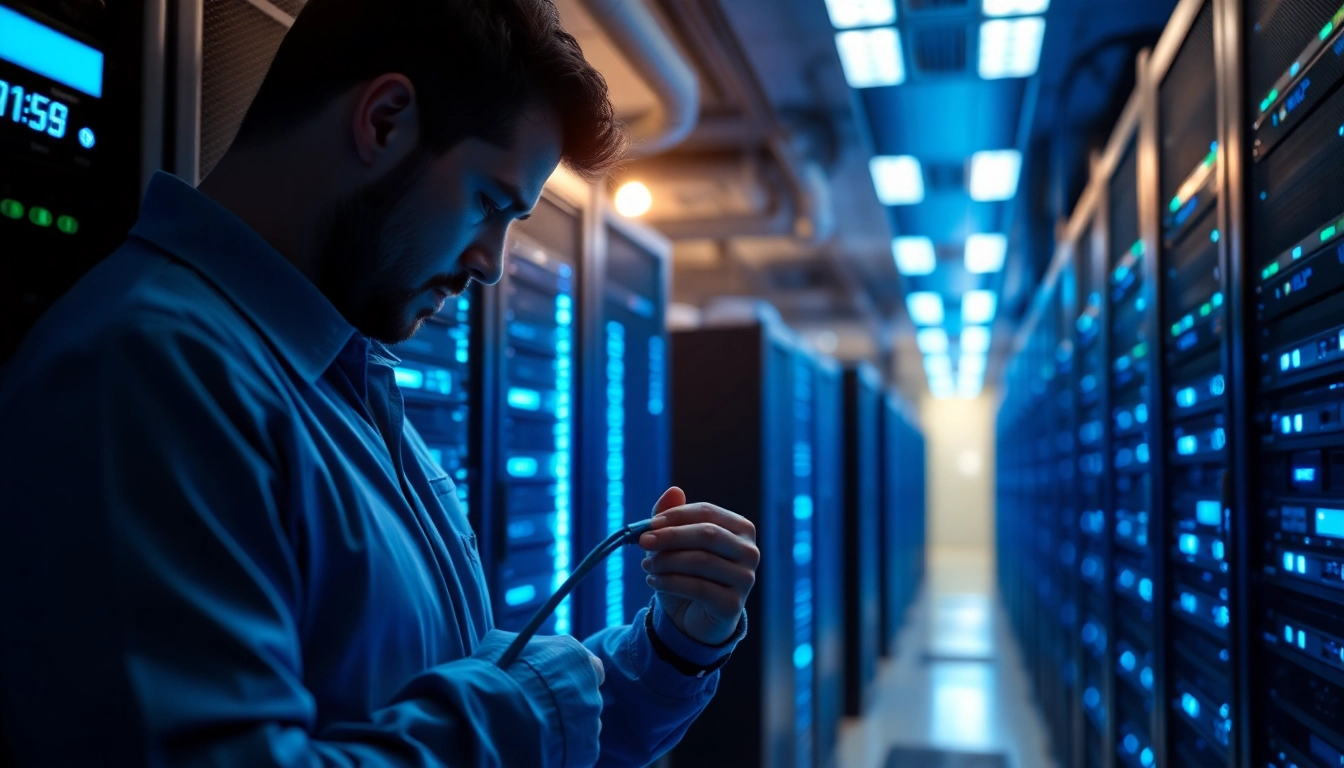 Enhance your digital presence with adult web hosting services in a modern server room.