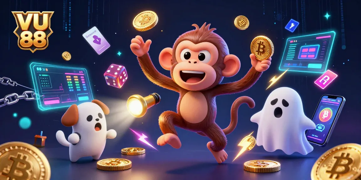 Win big with VU 88 as the mischievous monkey juggles golden casino treasures.