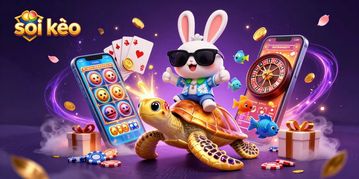 Place your bets with soi kèo while enjoying a colorful casino scene filled with fortune.