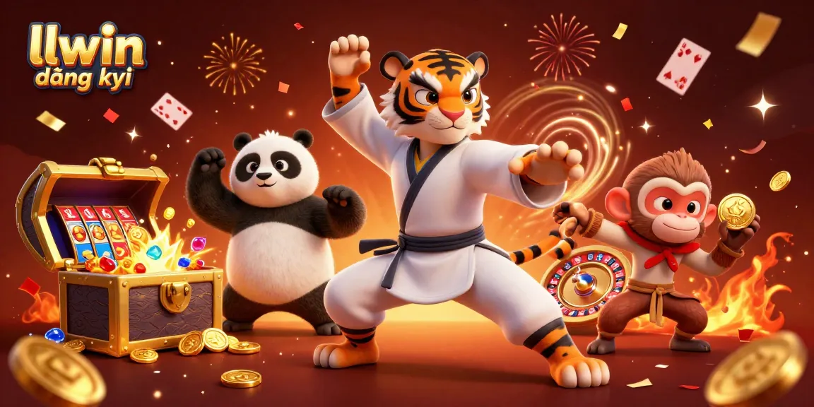 Play llwin đăng ký and win big with our fun and vibrant casino-themed 3D illustration featuring card games!