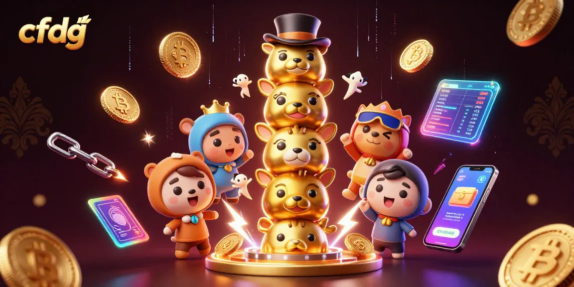 Experience cfdg's thrilling casino action with vibrant 3D characters, glowing coins, and immersive elements.