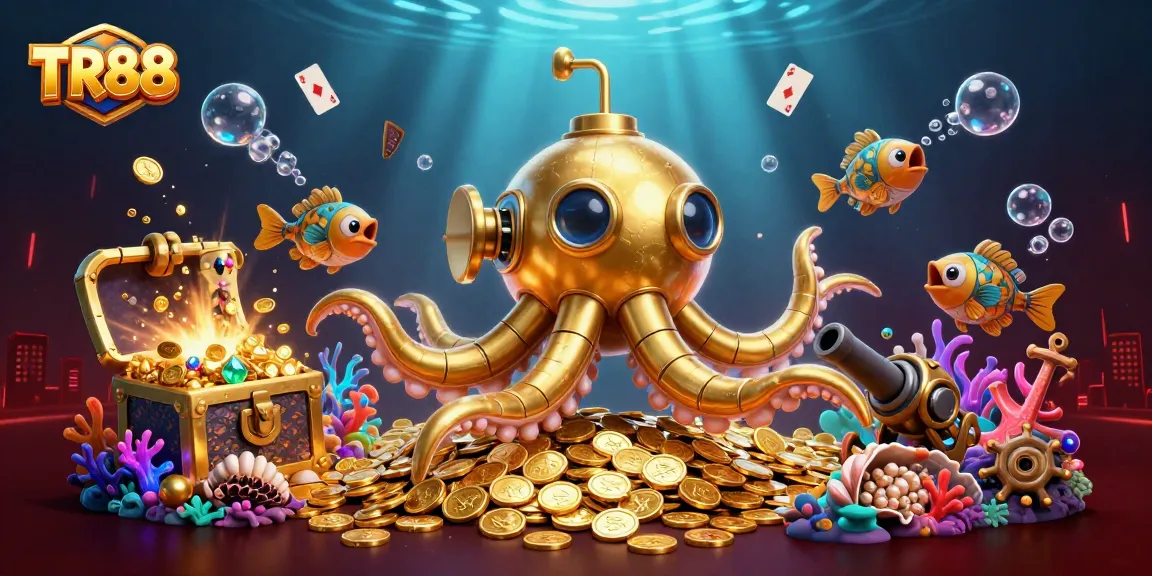 Uncover TR88's thrilling underwater treasure of coins and gambling excitement with a kraken submarine.